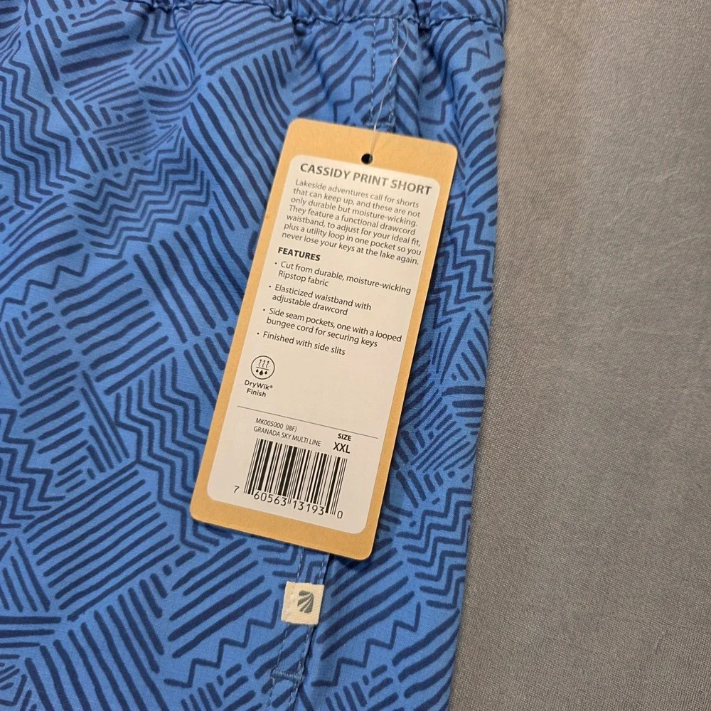Marika Adventure Cassidy Print Shorts XXL Blue Granada Sky Multi Line‎ Ripstop